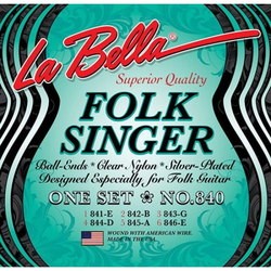 La Bella Folksinger Silver Nylon 840