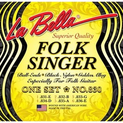 La Bella Folksinger Black Nylon 830