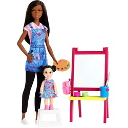 Barbie Art Teacher Playset with Brunette Doll GJM30