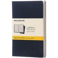 Moleskine Set of 3 Squared Cahier Journals Pocket Blue