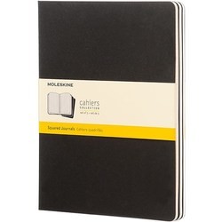 Moleskine Set of 3 Squared Cahier Journals XLarge Black