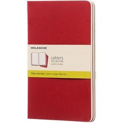 Moleskine Set of 3 Plain Cahier Journals Large Red