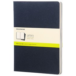 Moleskine Set of 3 Plain Cahier Journals XLarge Blue