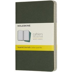 Moleskine Set of 3 Squared Cahier Journals Pocket Green