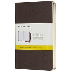 Moleskine Set of 3 Squared Cahier Journals Pocket Dark Brown