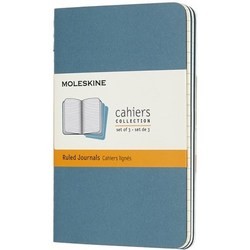 Moleskine Set of 3 Ruled Cahier Journals Pocket Light Blue