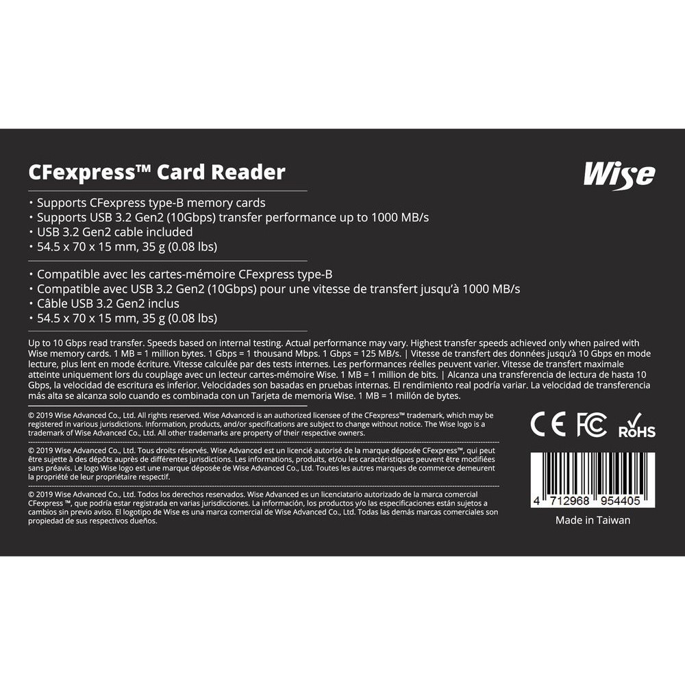 Wise CFexpress USB 3.1 Gen 2 Type-C Card Reader