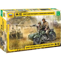 Zvezda Soviet Motorcycle M-72 and Sidecar and Crew (1:35)