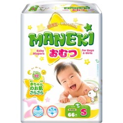 Maneki Ultrathin Diapers S / 66 pcs
