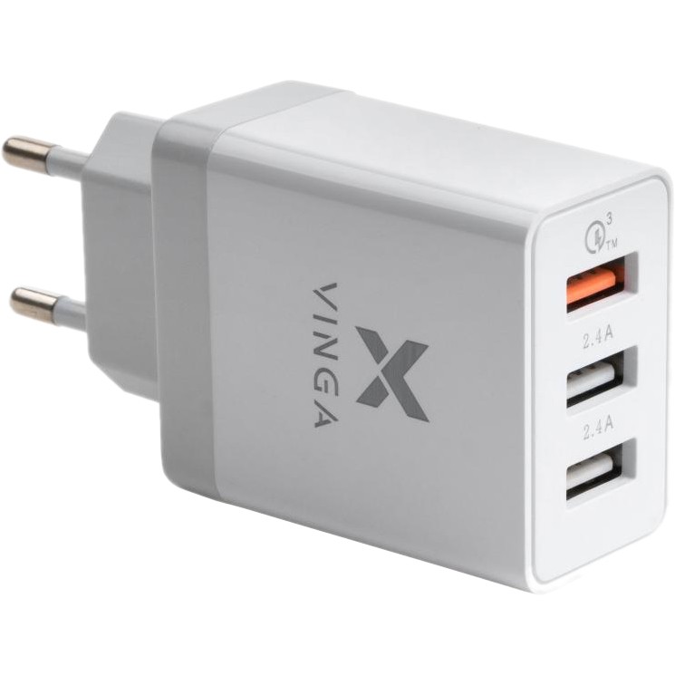 Vinga 3 Port USB Charger QC3.0 + 2x2.4A 30W