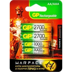 GP Rechargeable 2xAA 2700 mAh + 2xAAA 1000 mAh