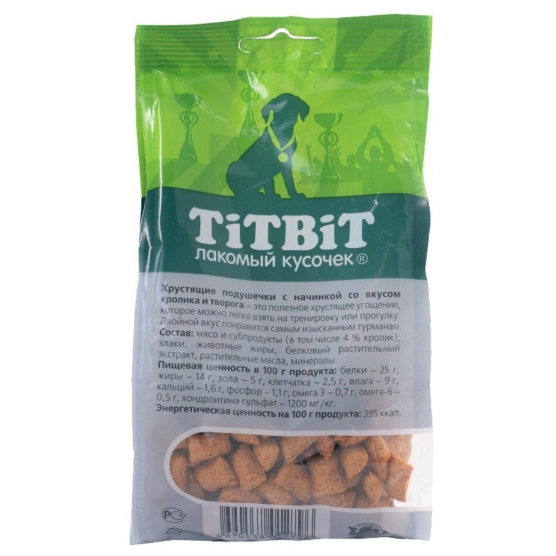 TiTBiT Crispy Pads Rabbit/Cottage Cheese 0.09 kg