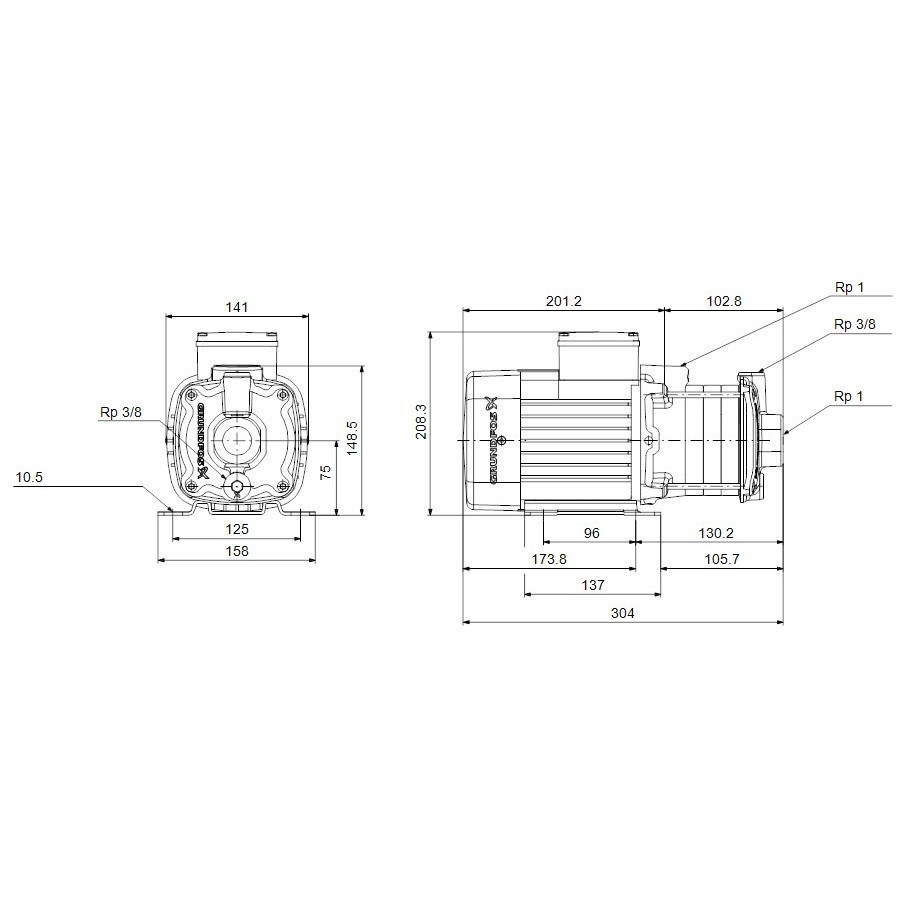Grundfos CM 1-3 A-R-A-E-AQQE C-A-A-N