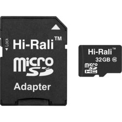 Hi-Rali microSDHC class 10 32GB + SD adapter