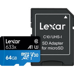 Lexar High-Performance 633x microSDXC 256GB + SD adapter