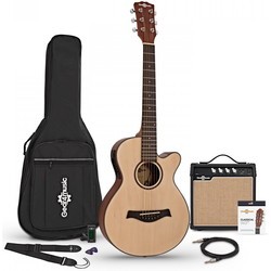 Gear4music 3/4 Single Cutaway Electro Acoustic Guitar Amp Pack