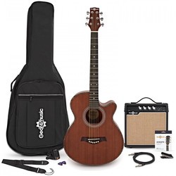 Gear4music Deluxe Single Cutaway Electro Acoustic Guitar Amp Pack Sapele