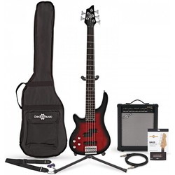 Gear4music Chicago 5 String Left Handed Bass Guitar 35W Amp Pack