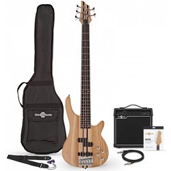 Gear4music Chicago 5 String Neck Thru Bass Guitar 15W Amp Pack