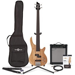 Gear4music Chicago Fretless Bass Guitar 35W Amp Pack