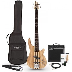 Gear4music Chicago Neck Thru Bass Guitar 15W Amp Pack