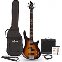 Gear4music Chicago Short Scale Bass Guitar 15W Amp Pack