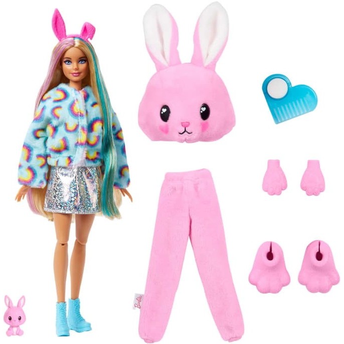 Barbie Cutie Reveal Doll with Bunny Plush Costume and 10 Surprises HHG19