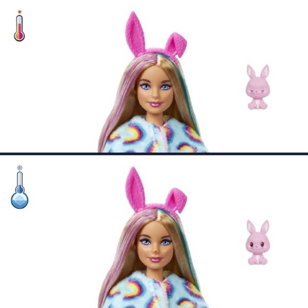 Barbie Cutie Reveal Doll with Bunny Plush Costume and 10 Surprises HHG19