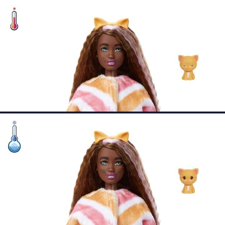 Barbie Cutie Reveal Doll with Kitty Plush Costume and 10 Surprises HHG20