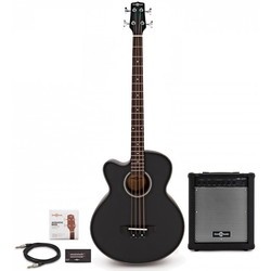 Gear4music Electro Acoustic Left Handed Bass Guitar 35W Amp Pack