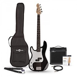 Gear4music LA Left Handed Bass Guitar 15W Amp Pack