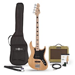 Gear4music LA II Bass Guitar SubZero V15B Amp Pack