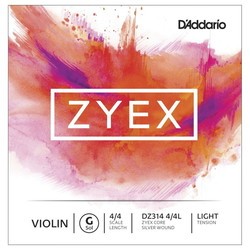 DAddario ZYEX Single Violin G String 4/4 Light