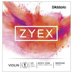 DAddario ZYEX Single Violin E String 1/2 Medium