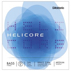 DAddario Helicore Single D Hybrid Double Bass 3/4 Medium