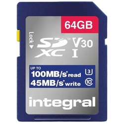 Integral High Speed SDXC V30 UHS-I U3 100MB/s 64Gb