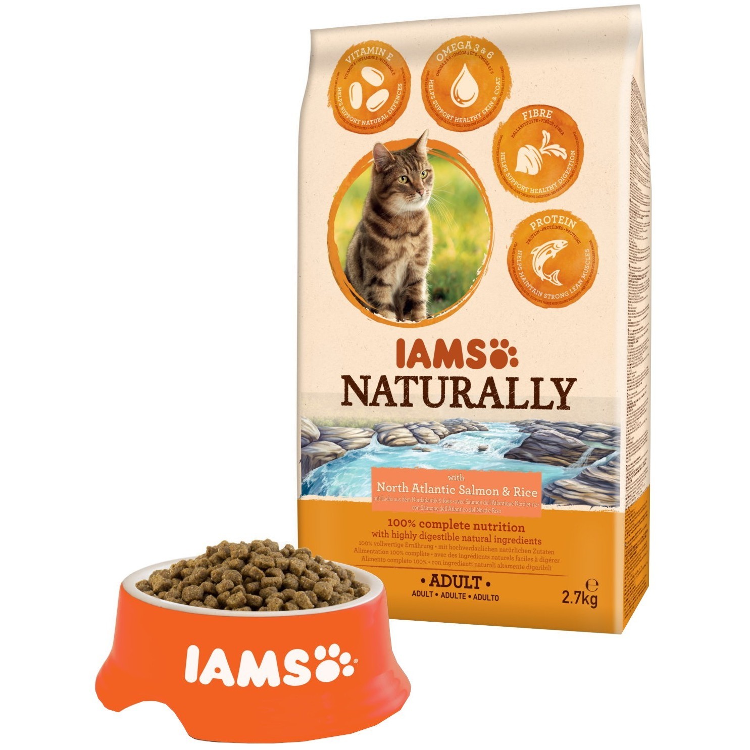 IAMS Naturally Adult North Atlantic Salmon/Rice 2.7 kg