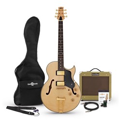 Gear4music San Diego Semi Acoustic Guitar SubZero V35RG Amp Pack