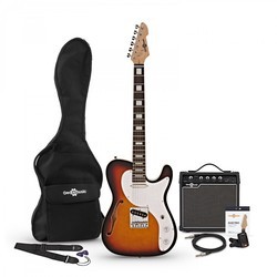 Gear4music Knoxville Semi-Hollow Electric Guitar Amp Pack