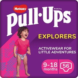 Huggies Pull Ups Explorers Girl 9-18 / 56 pcs