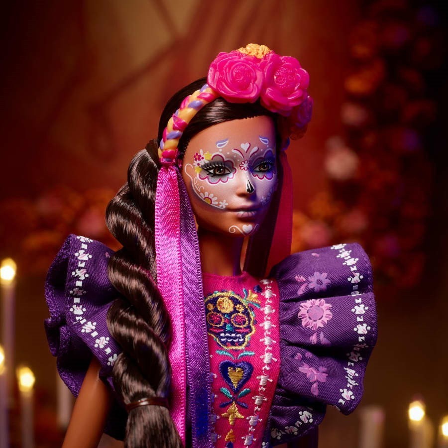 Barbie Dia De Muertos Doll In Ruffled Dress And Calavera Face Paint HBY09