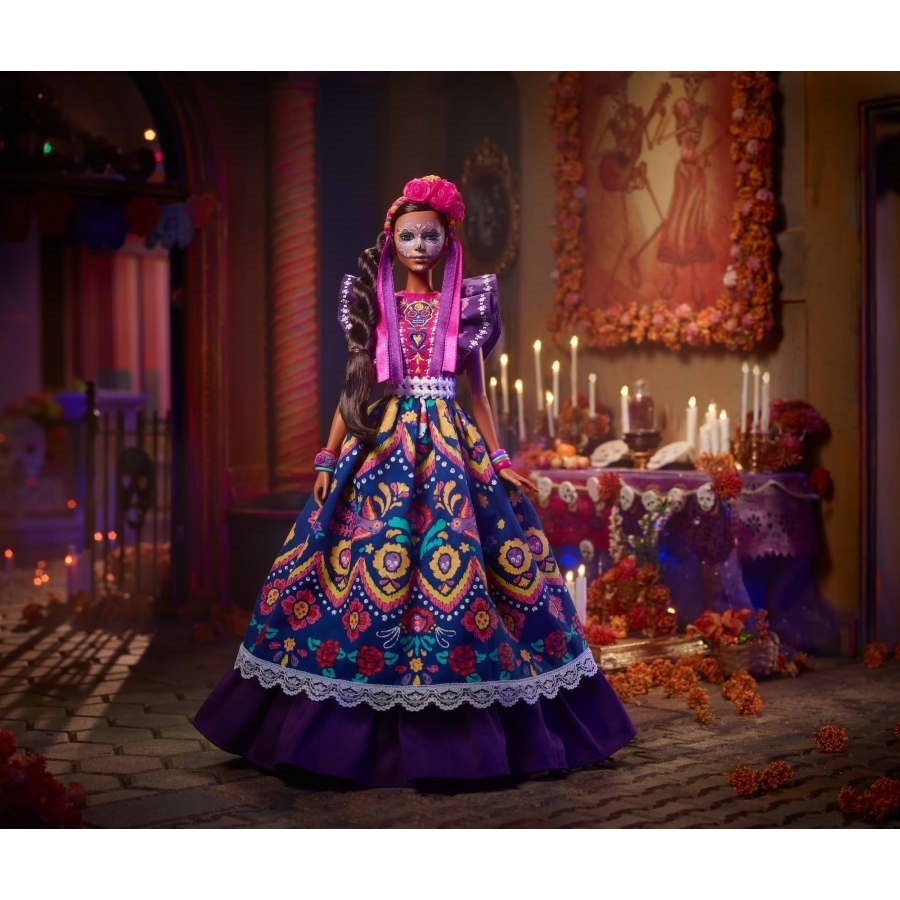 Barbie Dia De Muertos Doll In Ruffled Dress And Calavera Face Paint HBY09