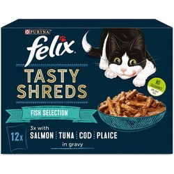 Felix Tasty Shreds Fish Selection in Gravy 12 pcs