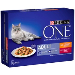 Purina ONE Adult Chicken/Beef Pouch 8 pcs