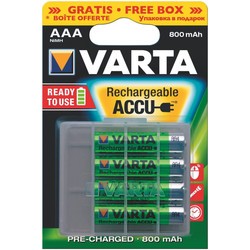Varta Rechargeable Accu 4xAAA 800 mAh + case