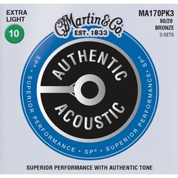 Martin Authentic Acoustic SP Bronze 10-47 (3-Pack)