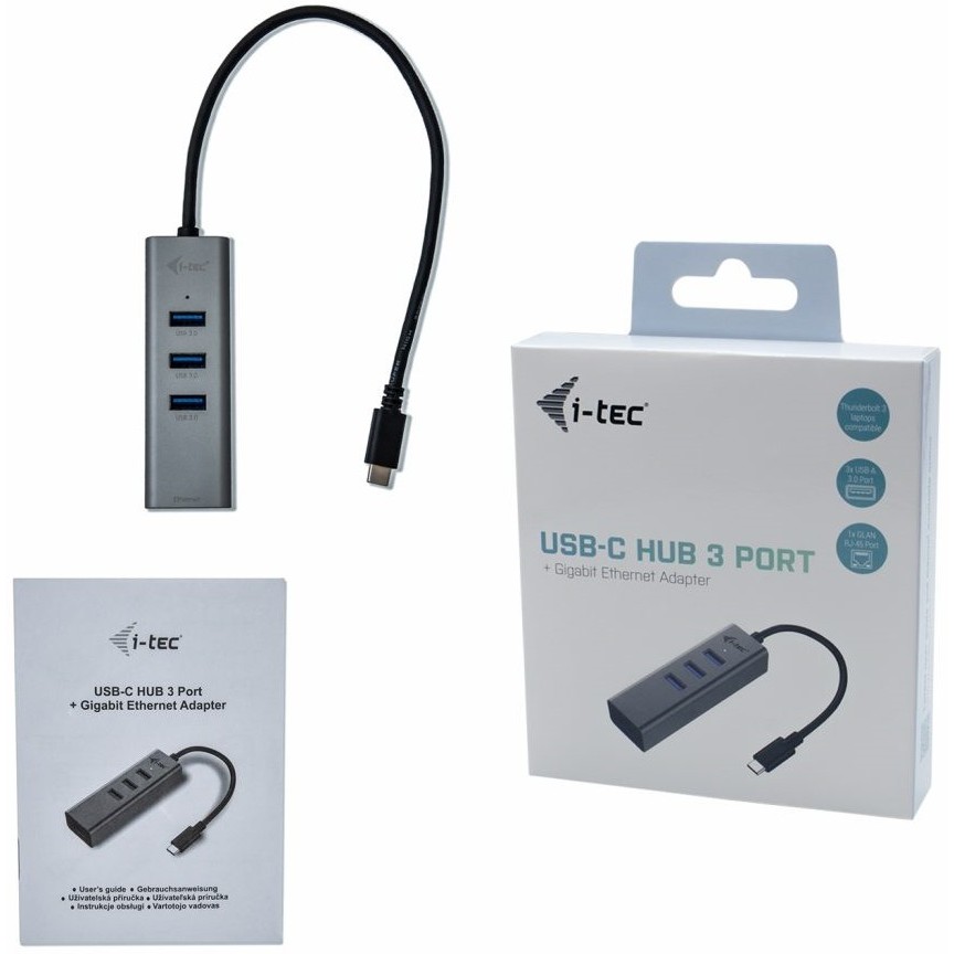i-Tec USB-C Metal HUB 3 Port + Gigabit Ethernet Adapter