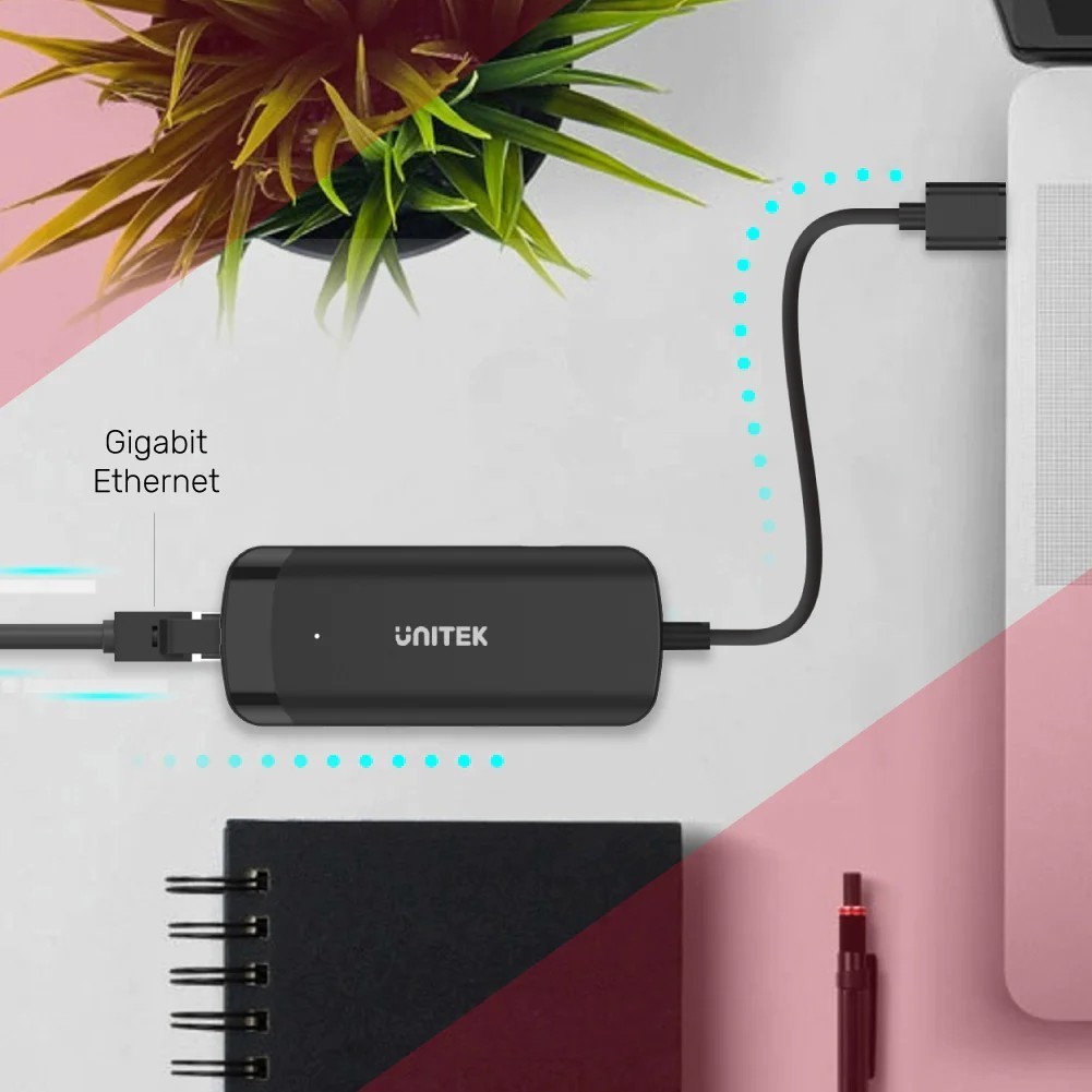 Unitek uHUB Q4+ 4-in-1 Powered USB 3.0 Ethernet Hub