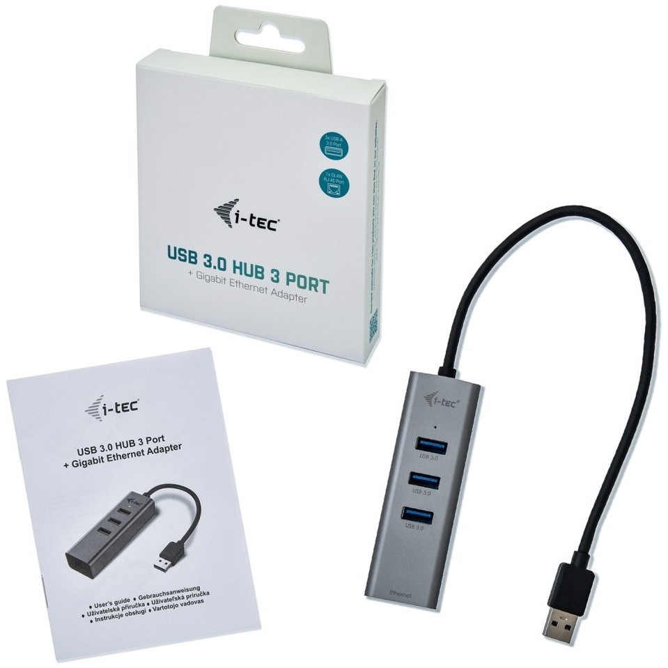 i-Tec USB 3.0 Metal HUB 3 Port + Gigabit Ethernet Adapter