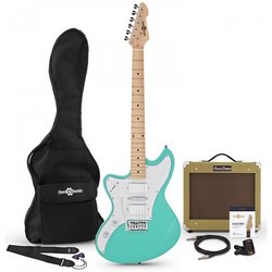 Gear4music Seattle Left Handed Electric Guitar SubZero V35RG Amp Pack